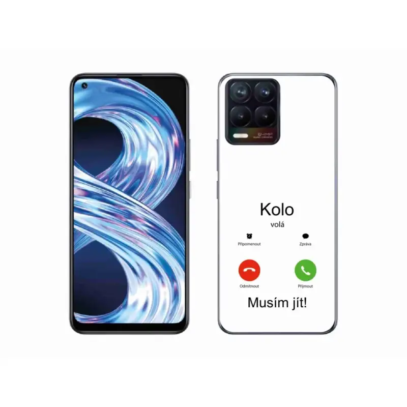 Autentický Gelový kryt mmCase na Realme 8 Pro - kolo volá bílé pozadí