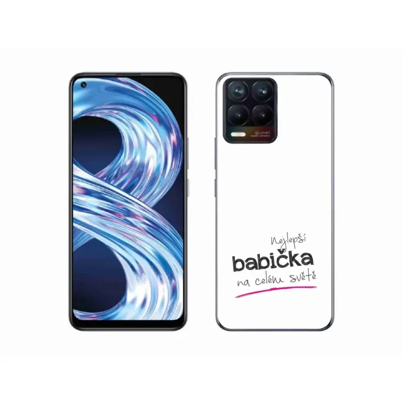 Značkový Gelový kryt mmCase na Realme 8 Pro - nejlepší babička 4 bílé pozadí
