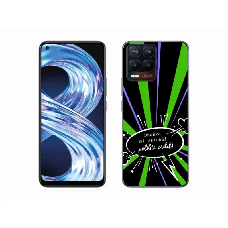 Gelový kryt mmCase na Realme 8 4G - vtipný text 15 černé pozadí Aktuální