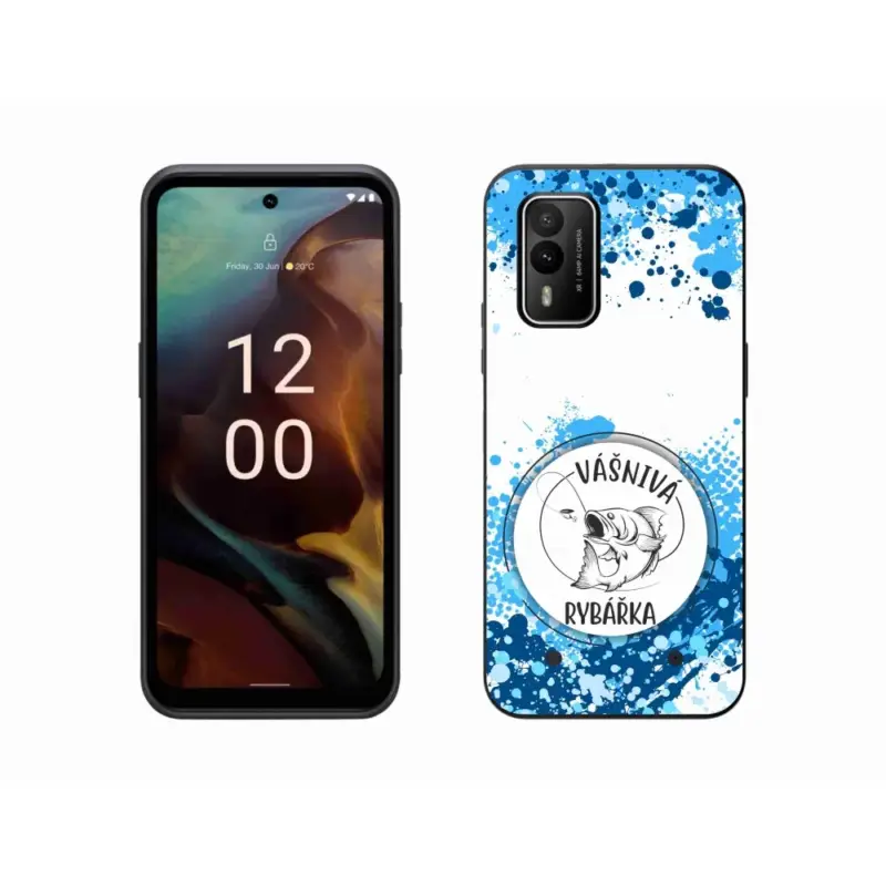 Nejlepší Volba Gelový kryt mmCase na Nokia XR21 - vášnivá rybářka bílé pozadí
