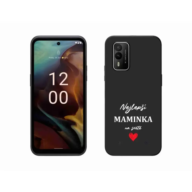 Gelový kryt mmCase na Nokia XR21 - nejlepší maminka 1 černé pozadí Nová Kolekce