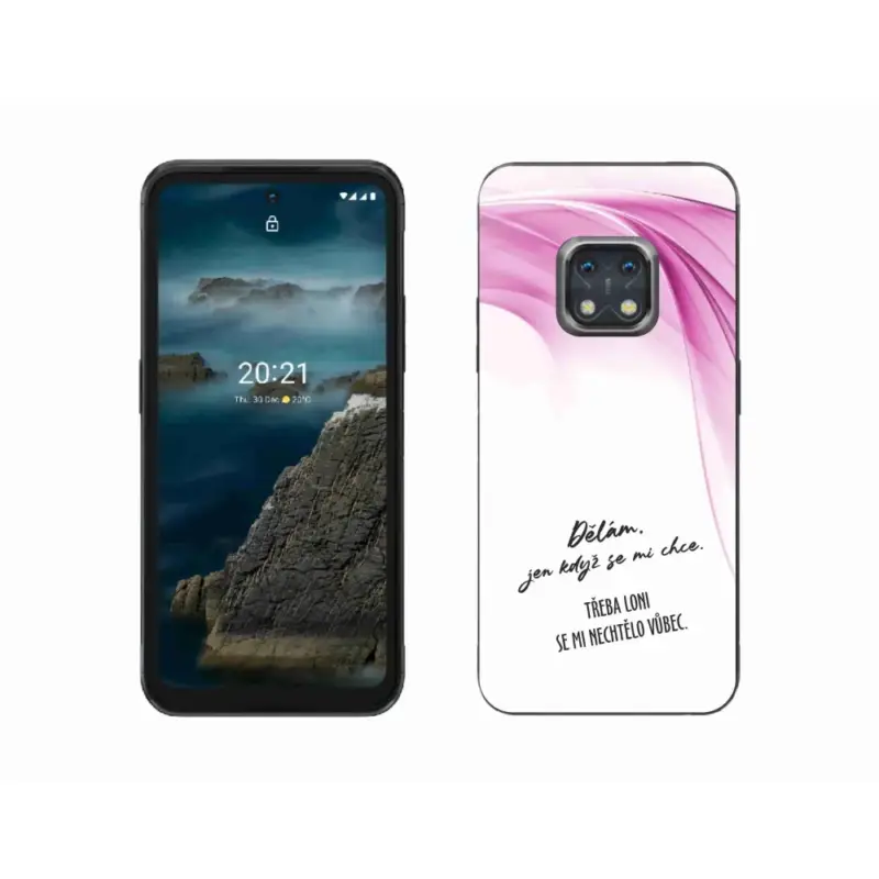 Zlevněný Gelový kryt mmCase na Nokia XR20 - vtipný text 12 bílé pozadí