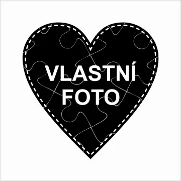 Hit Sezóny Puzzle 19x18cm ve tvaru srdce (76 dílků) s vlastní fotografií