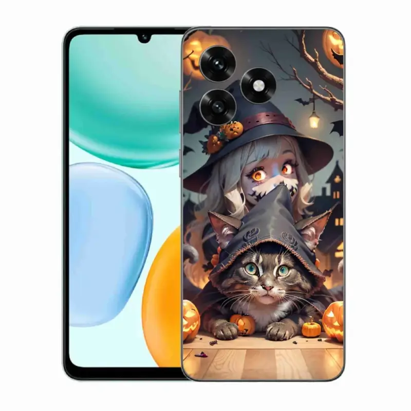 Gelový kryt mmCase na Honor X5c Plus - čarodějnice s kočkou Kup Teď