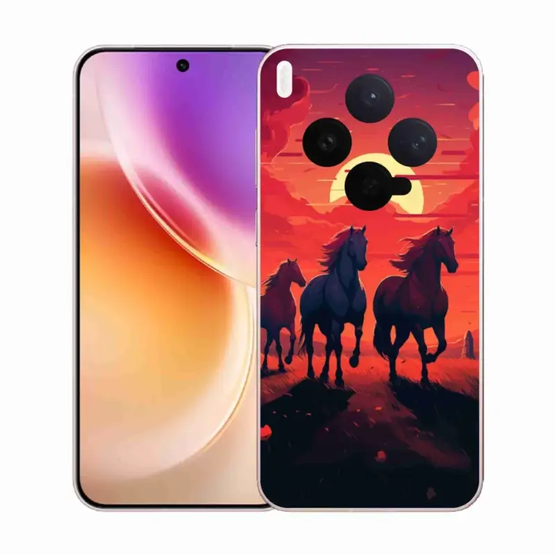 Gelový kryt mmCase na Vivo X300 - koně a západ slunce Ihned K Objednání