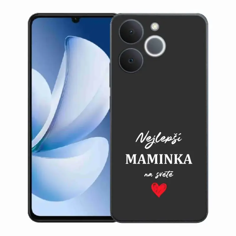 Gelový kryt mmCase na Realme Note 70T - nejlepší maminka 1 černé pozadí Oblíbený