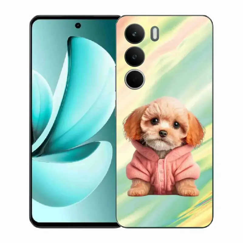 Gelový kryt mmCase na Realme C71 - štěně ve svetru Nejlepší Volba