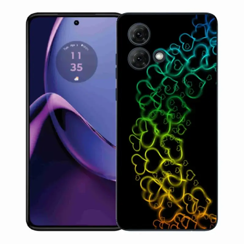 Gelový kryt mmCase na Motorola Moto G84 5G - barevná srdíčka Koupit Online