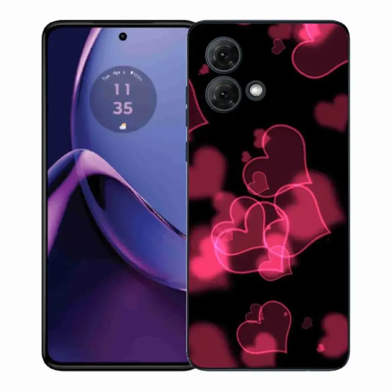 Gelový kryt mmCase na Motorola Moto G84 5G - červená srdíčka Aktuální