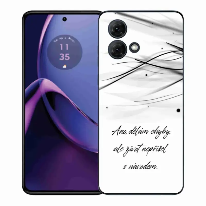 Finální Výprodej Gelový kryt mmCase na Motorola Moto G84 5G - citát bílé pozadí