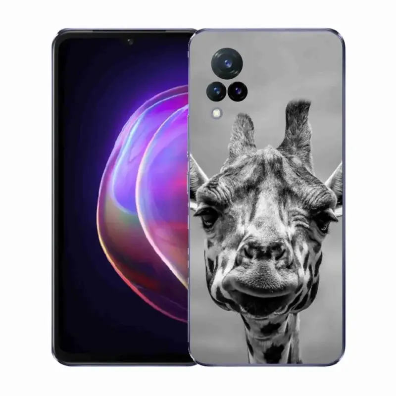 Speciální Cena Gelový kryt mmCase na Vivo V21 4G/5G - černobílá žirafa