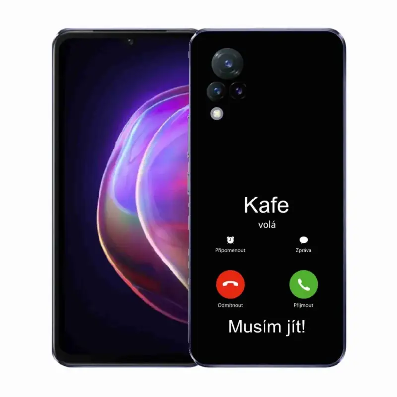 Gelový kryt mmCase na Vivo V21 4G/5G - kafe volá černé pozadí Akce