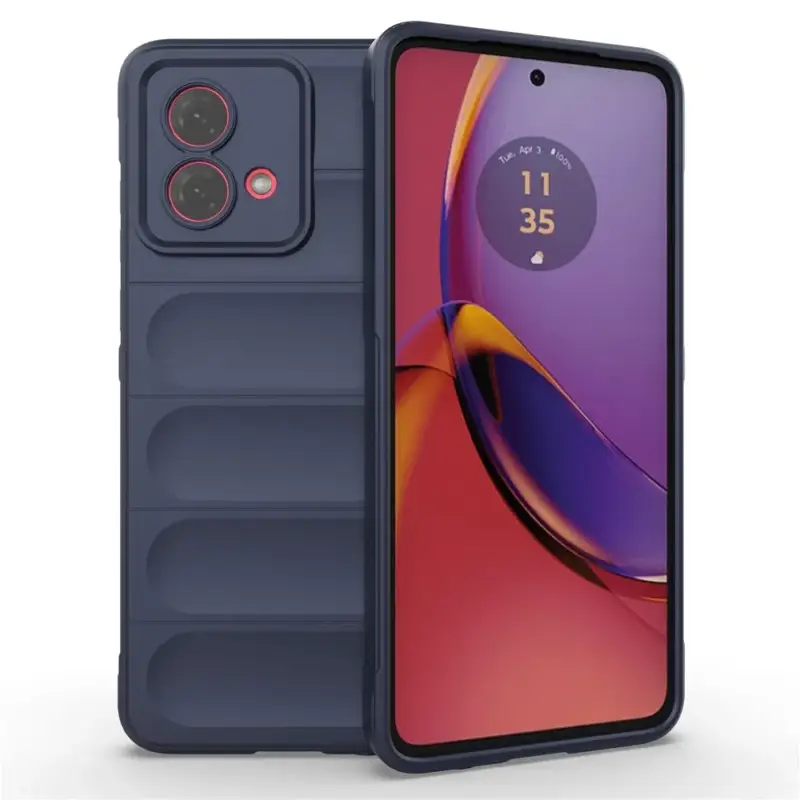 Vysoce Kvalitní Rugg odolný gelový obal na Motorola Moto G84 5G - tmavěmodrý