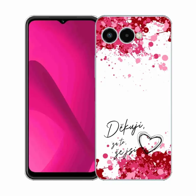Levný Gelový kryt mmCase na T-Mobile T Phone 3 - zamilovaný text 2 bílé pozadí