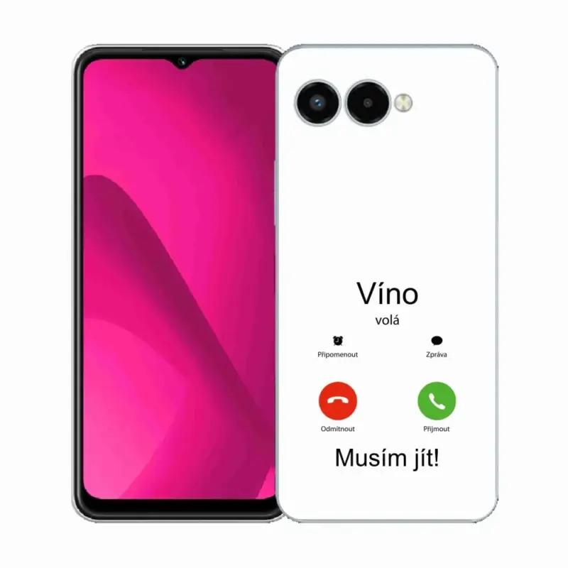 Originální Gelový kryt mmCase na T-Mobile T Phone 3 - víno volá bílé pozadí