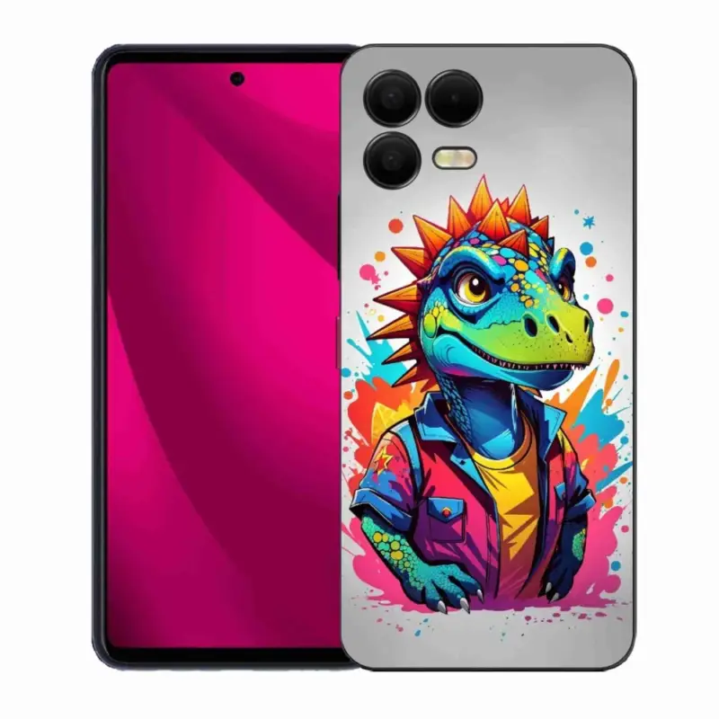 Jen Po Omezenou Doba Gelový kryt mmCase na T-Mobile T Phone 3 Pro - barevný dinosaurus