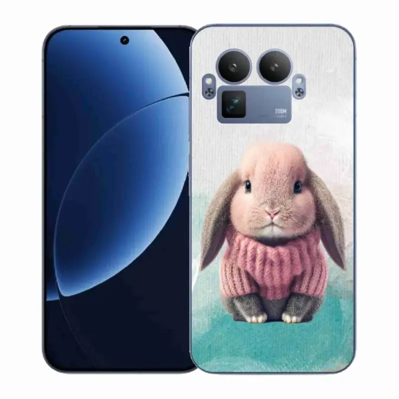Oblíbený Gelový kryt mmCase na Realme GT 8 Pro - králíček ve svetru