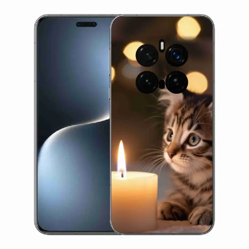 Gelový kryt mmCase na Honor Magic 7 Pro 5G - kotě a svíčka Pouze Dnes