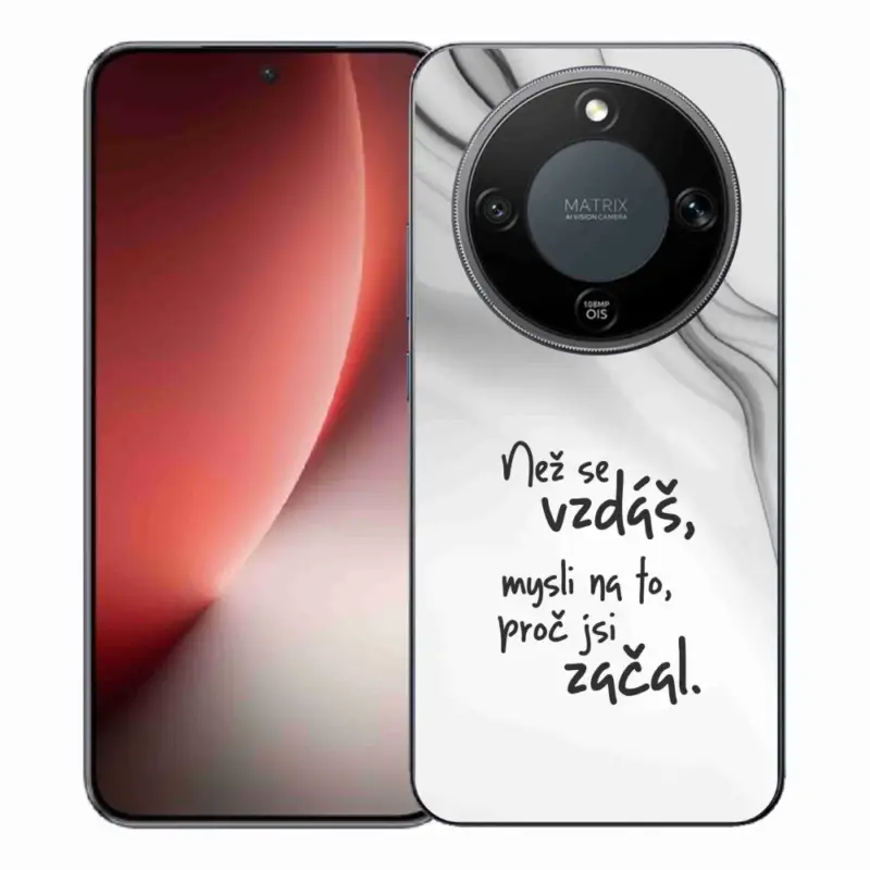 Gelový kryt mmCase na Honor Magic 8 Lite 5G - citát 2 bílé pozadí Finální Výprodej