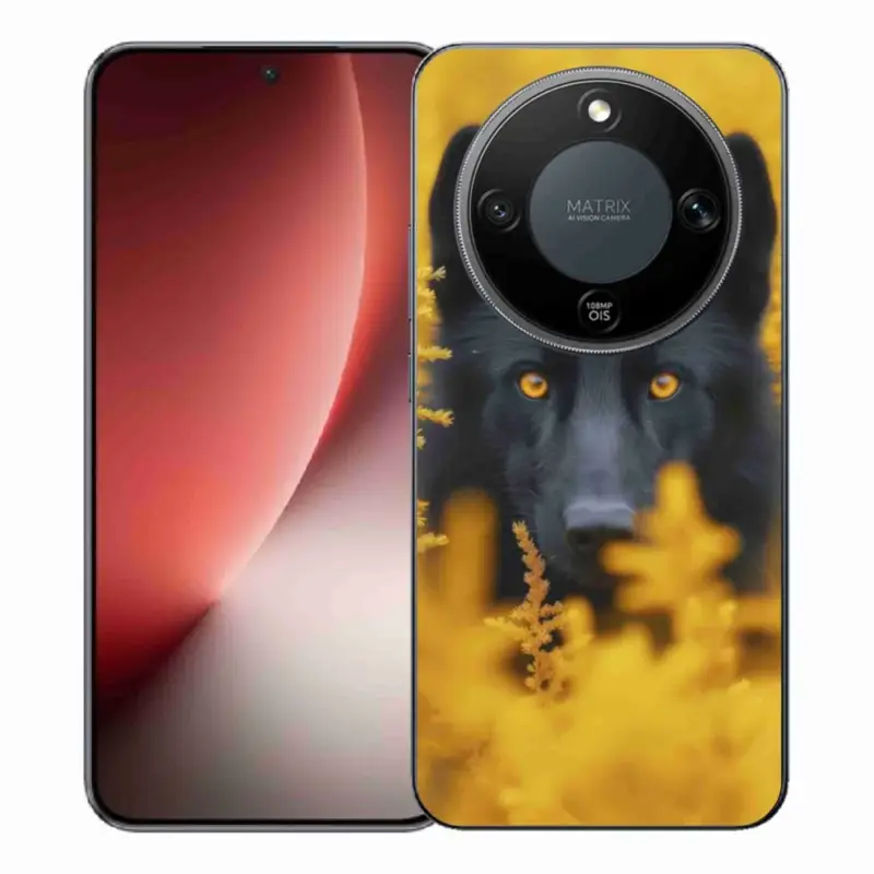 Gelový kryt mmCase na Honor Magic 8 Lite 5G - černý vlk 2 Víkendová Akce
