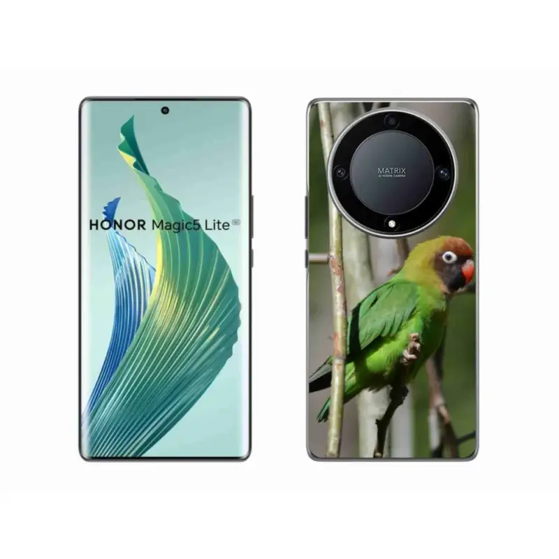 Gelový kryt mmCase na Honor Magic 5 Lite 5G - papoušek agapornis Vrácení Zdarma