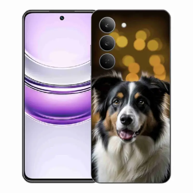 Gelový kryt mmCase na Realme 14x 5G - usměvavý australský ovčák Jen Po Omezenou Doba