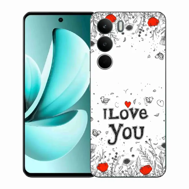 Finální Výprodej Gelový kryt mmCase na Realme C71 - I love you bílé pozadí