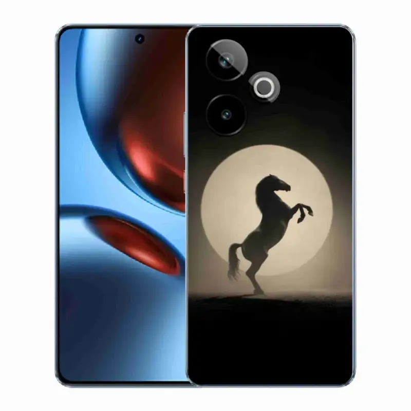 Gelový kryt mmCase na Realme GT7 5G/GT 7T 5G - kůň v siluetě Sezónní Sleva
