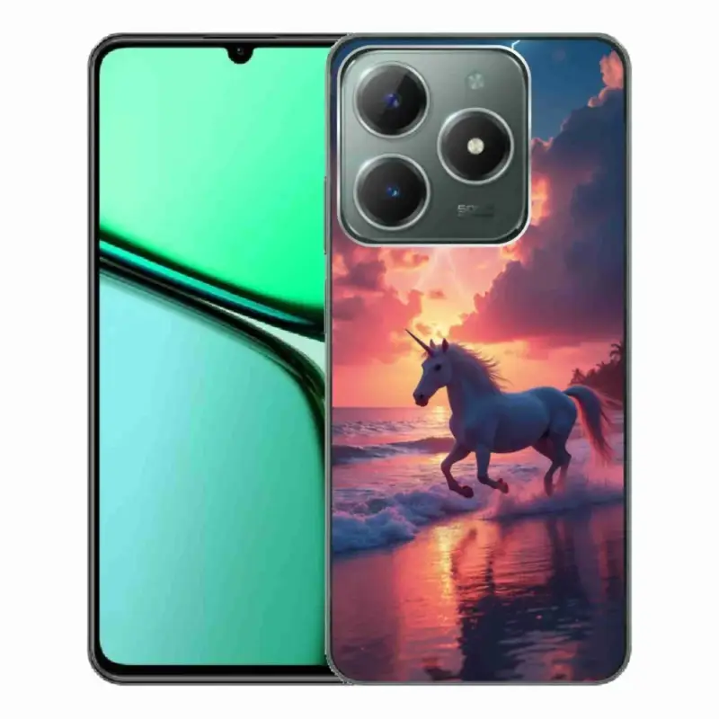 Akční Cena Gelový kryt mmCase na Realme C61 - jednorožec na pláži