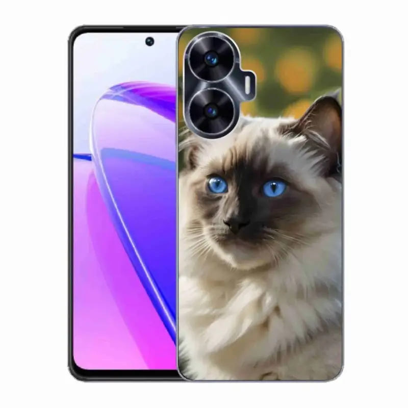 Nová Kolekce Gelový kryt mmCase na Realme C55 - bílý ragdoll
