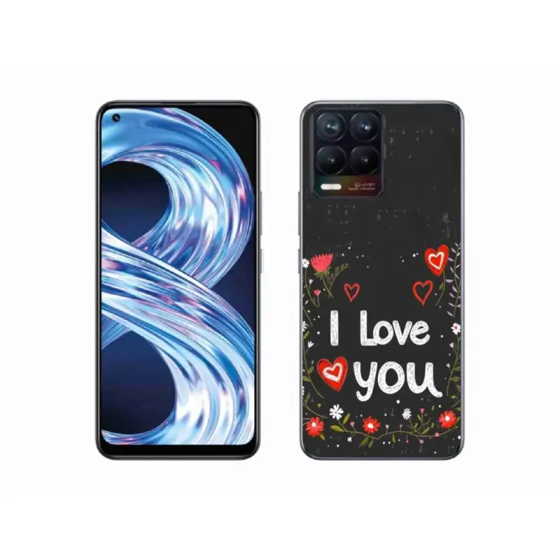 Gelový kryt mmCase na Realme 8 Pro - I love you černé pozadí Objednat Nyní