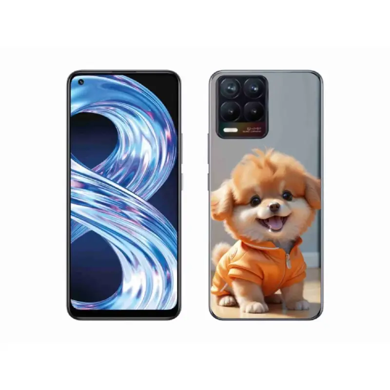 Gelový kryt mmCase na Realme 8 Pro - roztomilý pomeranian v mikině Speciální Cena