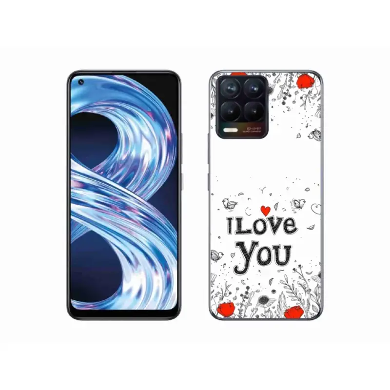 Gelový kryt mmCase na Realme 8 4G - I love you bílé pozadí Objednat Nyní