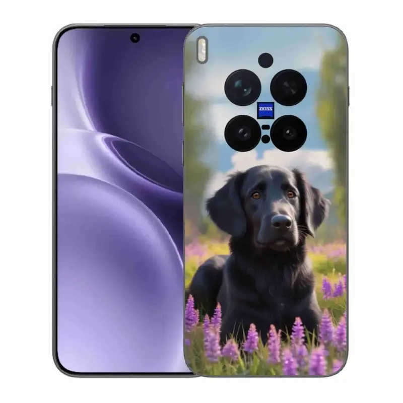 Gelový kryt mmCase na Vivo X300 Pro 5G - elegantní černý retrívr Horká Nabídka