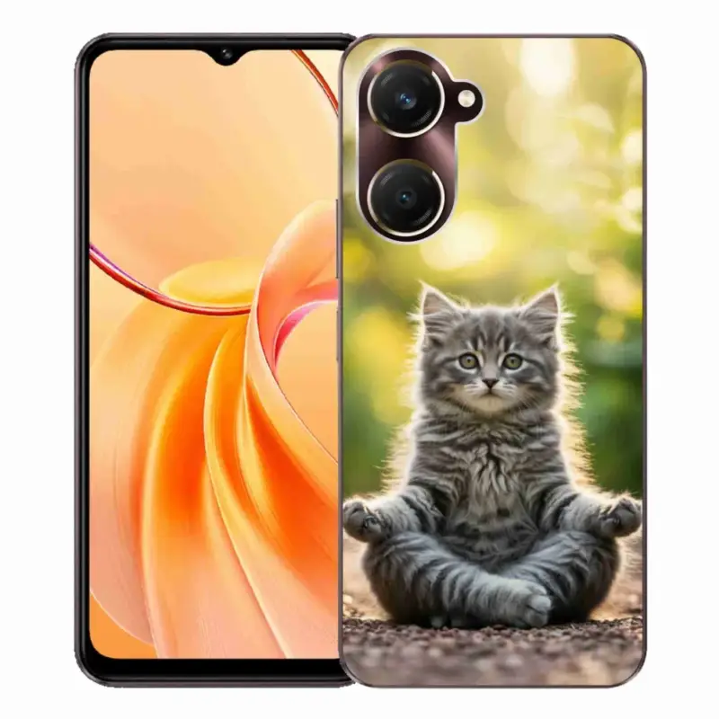 Gelový kryt mmCase na Vivo Y28s 5G - meditující kotě Must-Have