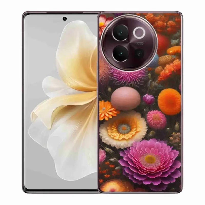 Vysoce Kvalitní Gelový kryt mmCase na Vivo V40 Lite 5G - květinová kompozice