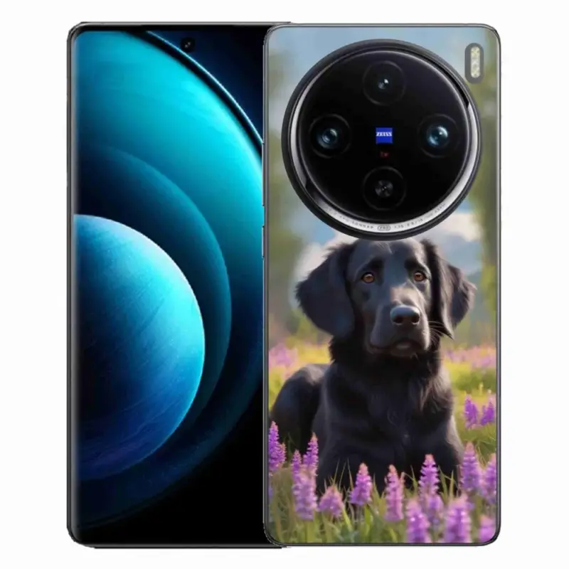 Gelový kryt mmCase na Vivo X100 Pro 5G - elegantní černý retrívr Top Prodej