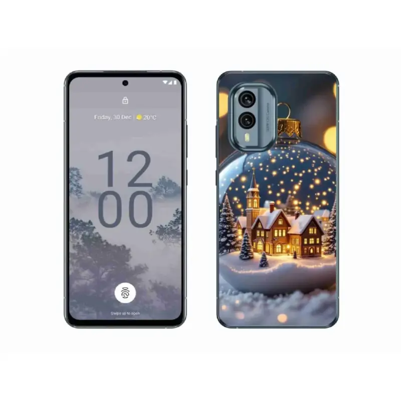 Nejprodávanější Gelový kryt mmCase na Nokia X30 5G - vánoční koule 4