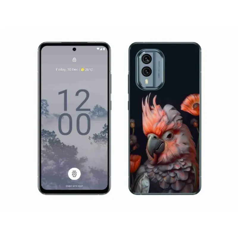 Gelový kryt mmCase na Nokia X30 5G - papoušek kakadu v barvách Vysoce Kvalitní