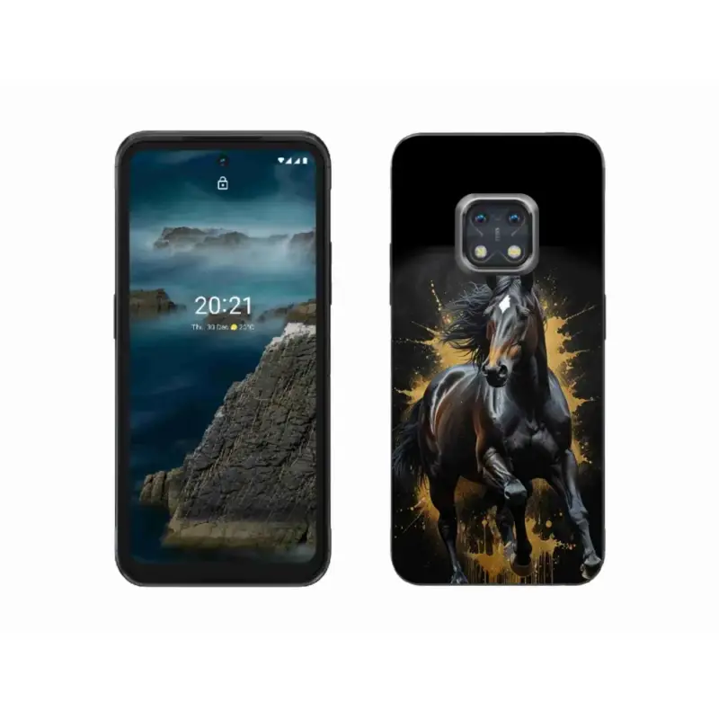 Gelový kryt mmCase na Nokia XR20 - elegantní černý hřebec Nakupujte Hned
