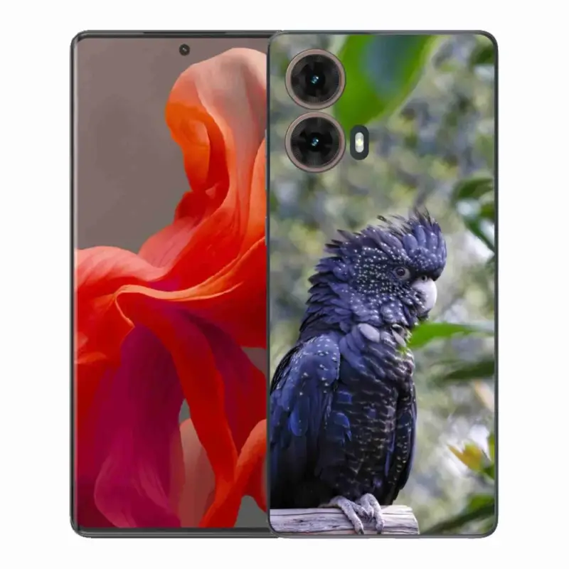 Gelový kryt mmCase na Motorola Moto G85 5G - papoušek kakadu černý Víkendová Akce
