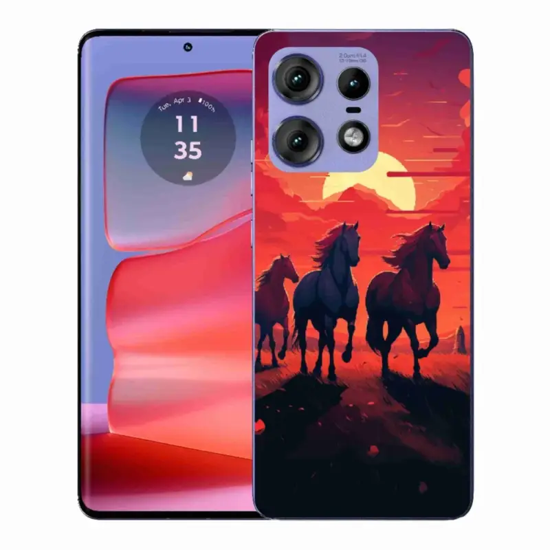 Sezónní Sleva Gelový kryt mmCase na Motorola Edge 50 Pro - koně a západ slunce