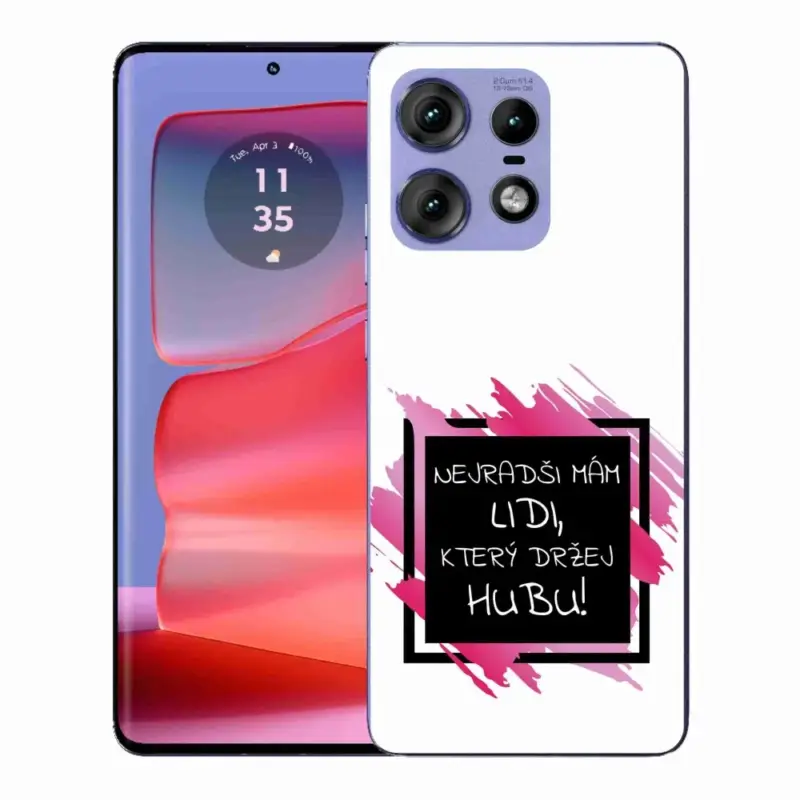Gelový kryt mmCase na Motorola Edge 50 Pro - vtipný text 7 černobílé pozadí Časově Omezené