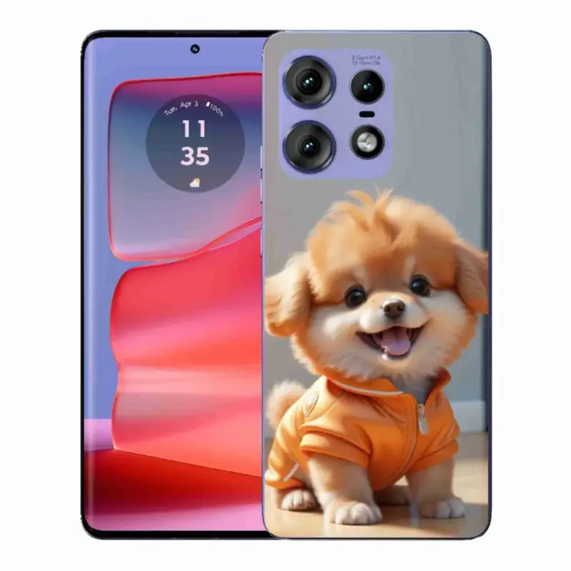 Přímo Od Výrobce Gelový kryt mmCase na Motorola Edge 50 Pro - roztomilý pomeranian v mikině