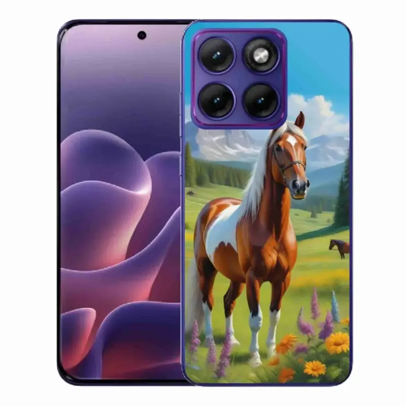 Originální Gelový kryt mmCase na Motorola Edge 70 Fusion - kůň na louce