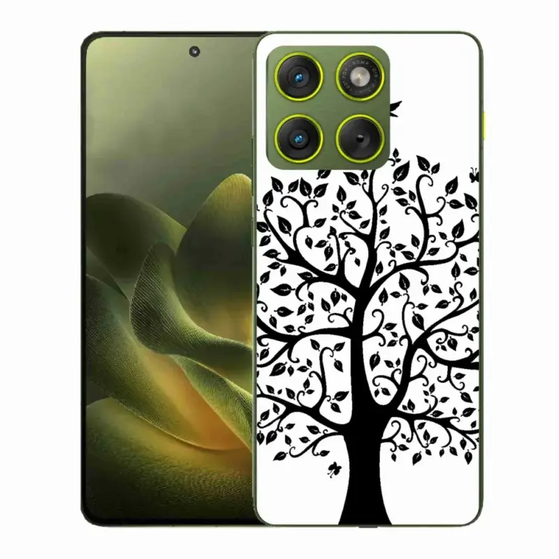 Sleva Gelový kryt mmCase na Motorola Edge 70 - černobílý strom