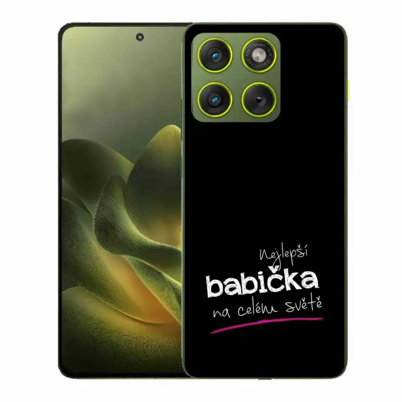 Rychlé Dodání Gelový kryt mmCase na Motorola Edge 70 - nejlepší babička 4 černé pozadí