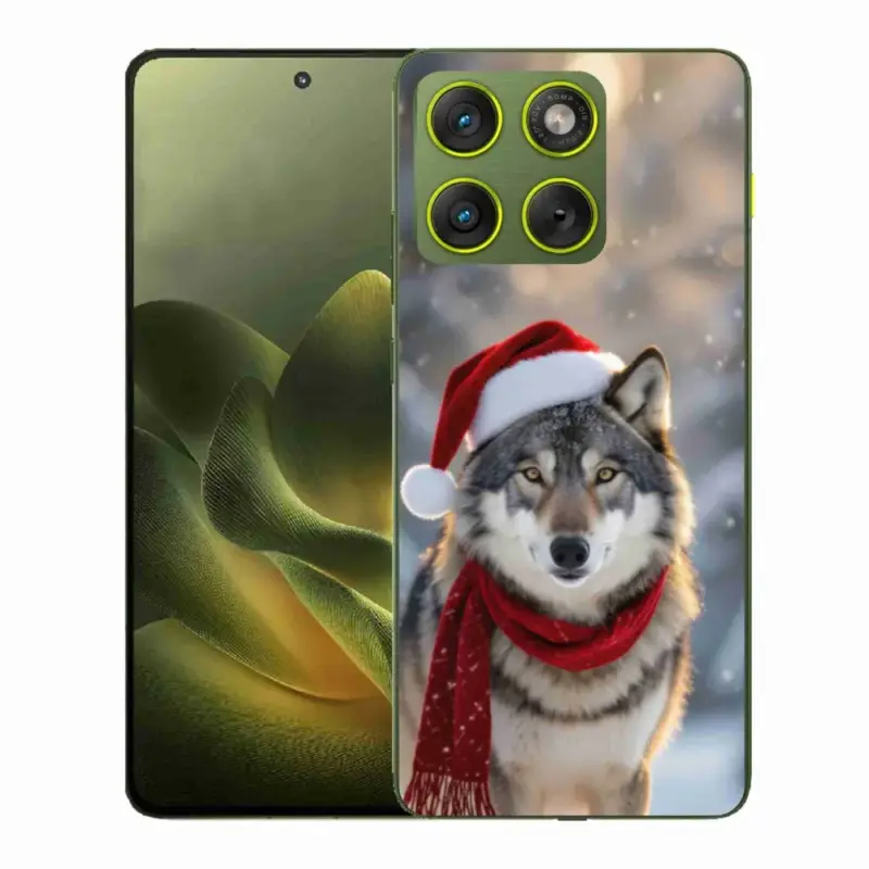 Vrácení Zdarma Gelový kryt mmCase na Motorola Edge 70 - vánoční vlk
