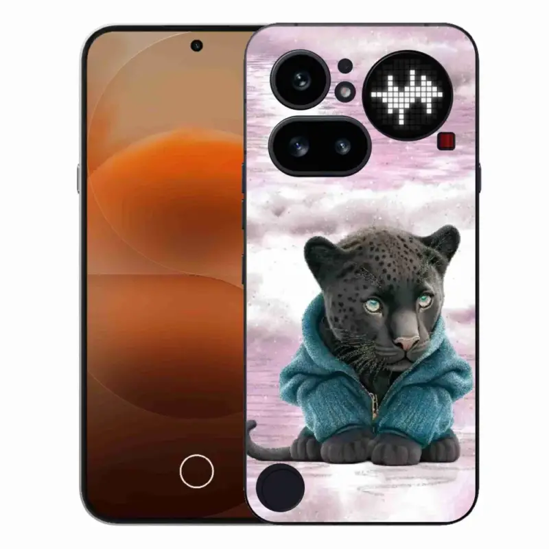 Hit Sezóny Gelový kryt mmCase na Nothing Phone (4a) - černý panter ve svetru