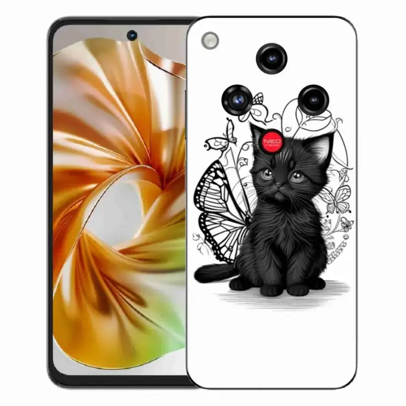 Gelový kryt mmCase na ZTE Nubia Focus 2 - černé kotě Vrácení Zdarma
